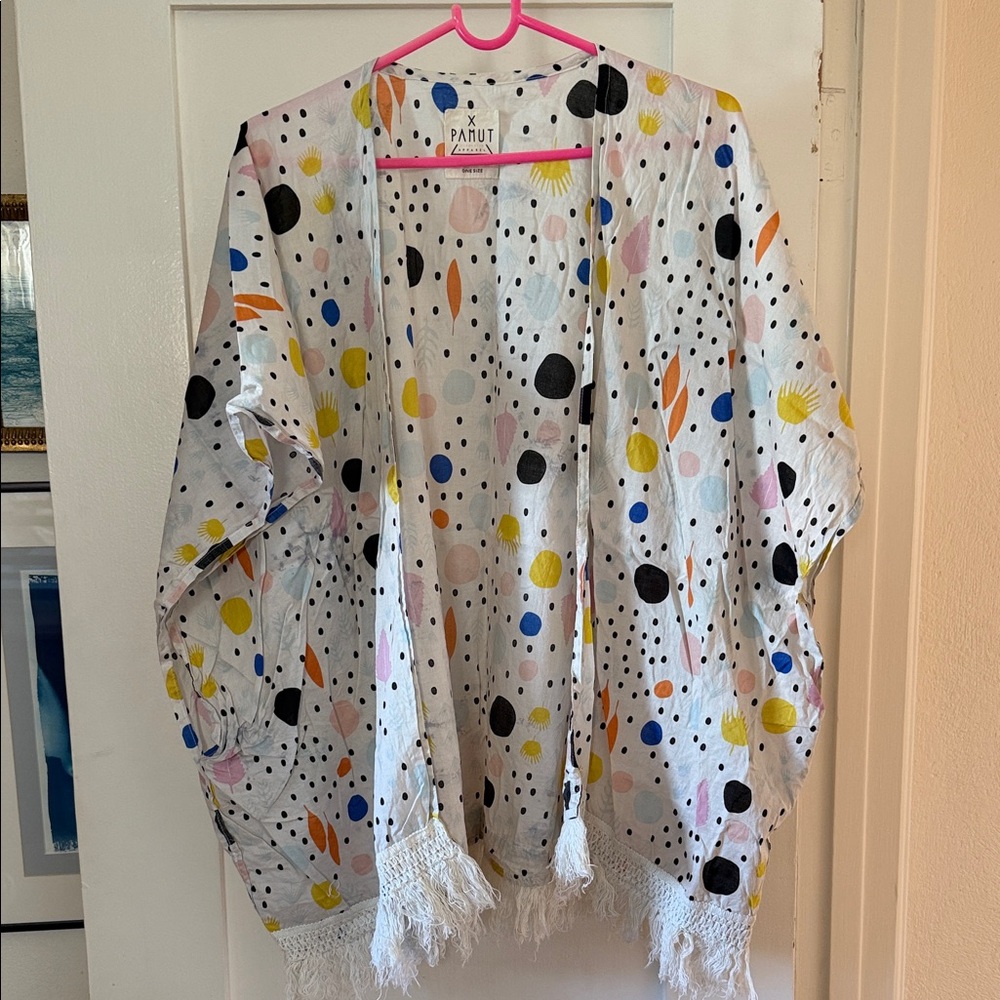 Women's Multicolor Polka Dot Kimono Top